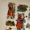 Oblaten / Glanzbilder Weihnachtsmänner mit Ilex (170050) – Bild 2