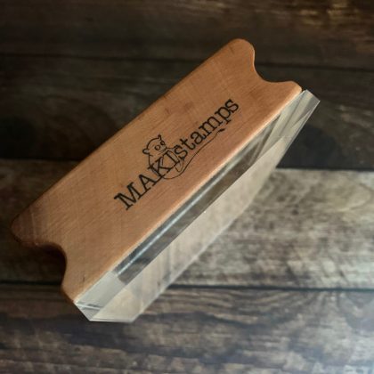 MAKIblock Stempelblock Birnenholz und Acryl 80 x 100 x 30 mm mit Griffmulde (190000-93) – Bild 3