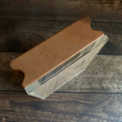 MAKIblock Stempelblock Birnenholz und Acryl 80 x 100 x 30 mm mit Griffmulde (190000-93) – Bild 4