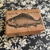 Special offer: carp stamp wood mounted on black cherry (300000-2)