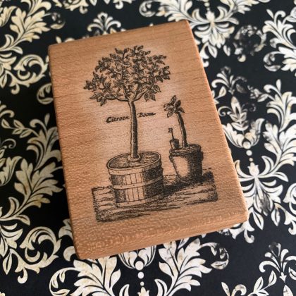*Einzelstück* Zitronenbäumchen Stempel holzmontiert auf Kirschholz (300000-7)