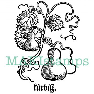 medieval vegetable garden stamp 