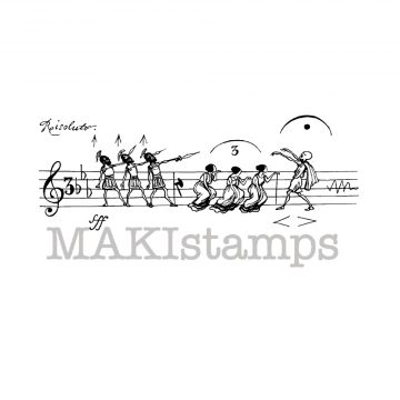 MAKIstamps music scale rubber stamp Honoré de Grandville