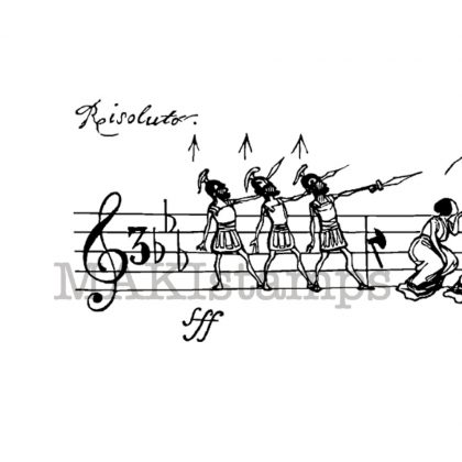 Rubber stamp music scale Honoré de Grandville (180713) - Image 2