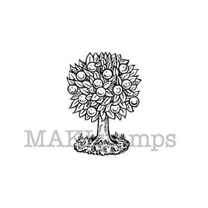 kleines Stempelgummi Orangen Baum / Wappen (150718)
