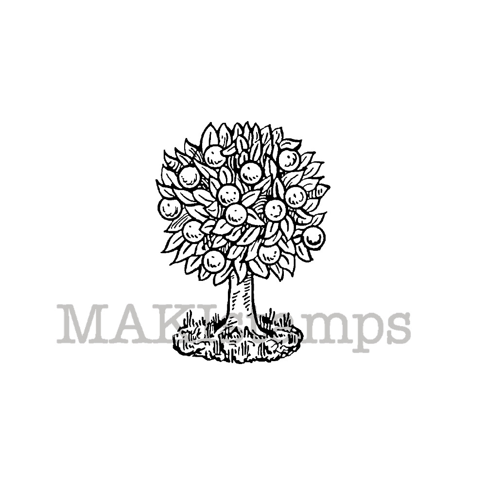 kleines Stempelgummi Orangen Baum / Wappen (150718) MAKI