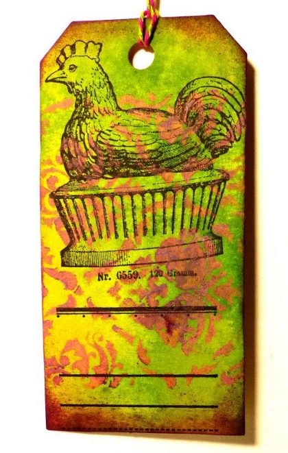 easter rubber stamp hen