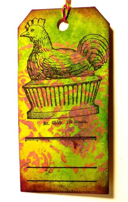 Chicken on a pedestal makistamps