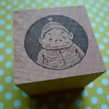 small Brownie rubber art stamp