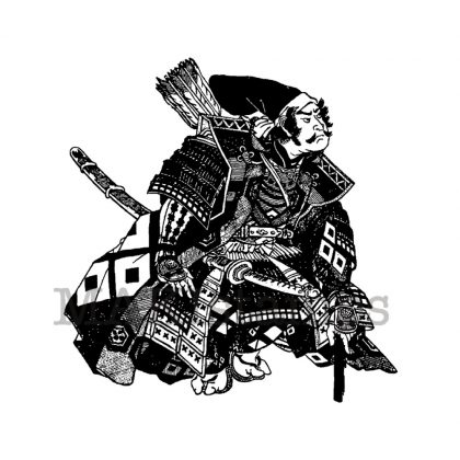 hockender Samurai / Shogun Japan Stempel (150708)