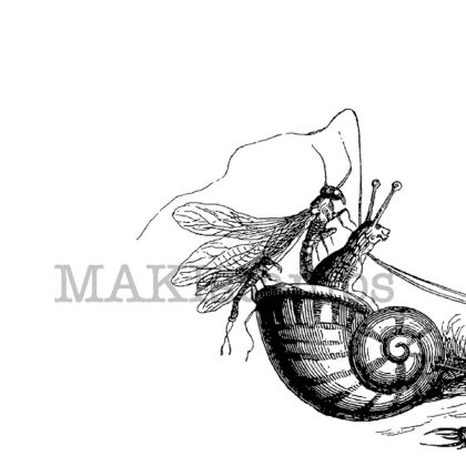 Snail mail rubber stamp Honoré de Grandville slug stage coach (180712) (Kopie) - Image 2
