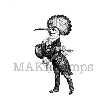 Hoopoe gentleman rubber stamp MAKIstamps rubber art stamps