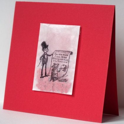 Valentine stamp / Brownie Valentine stamp / Love rubber stamp (140518) - Image 3