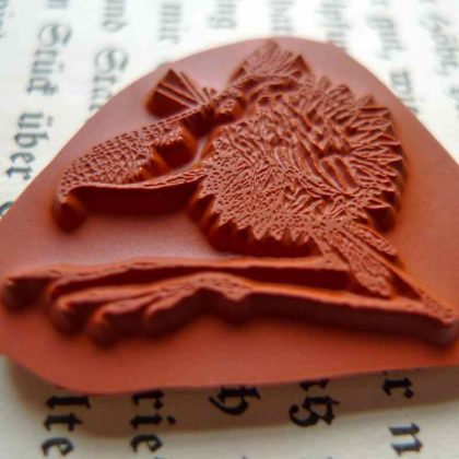 Stempelgummi Stempel Sitzender Vogel (130110) – Bild 3