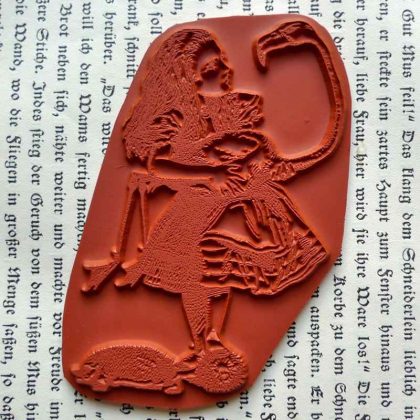 Stempelgummi Alice mit Flamingo und Igel (130117) – Bild 2