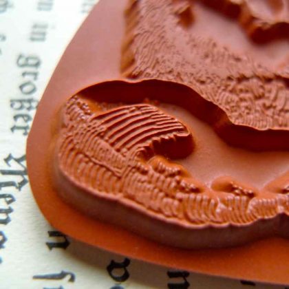 Pelzmärtel mit Hasen / Weihnachtsstempel / Stempelgummi (130502) – Bild 3