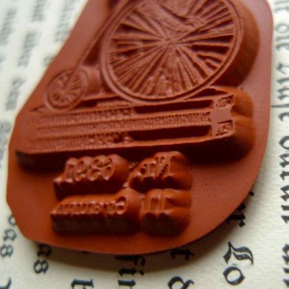 Hasenstempel Hase auf Hochrad unmontiertes Stempelgummi