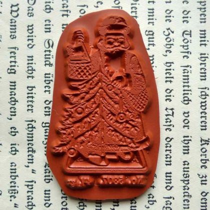 Stempel Weihnachtsmann mit Tanne / Stempelgummi (130509) – Bild 2