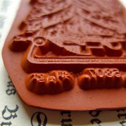 Stempel Weihnachtsmann mit Tanne / Stempelgummi (130509) – Bild 3