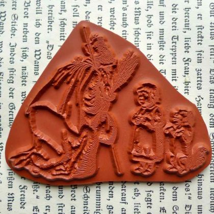 Weihnachtsstempel Knecht Ruprecht mit Kind und Hund (130510) – Bild 3