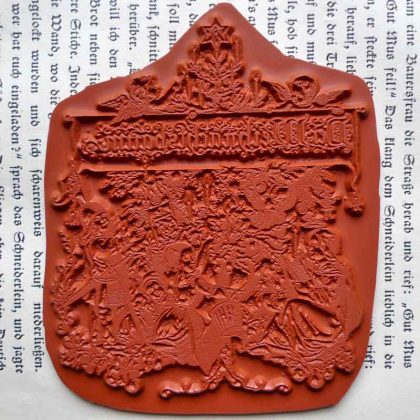 Weihnachtsstempel Kinder unterm Weihnachtsbaum mit Schriftzug  /  Stempelgummi (130511) – Bild 2