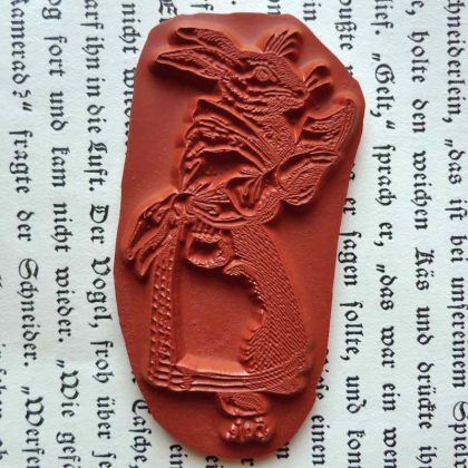 Female Hare with book makistamps