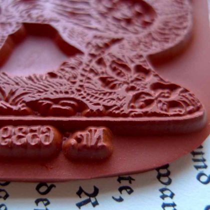 Oster Stempel Henne Hahn mit Eierkarren / Unmontiertes Stempelgummi (130716) – Bild 3