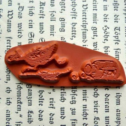 Hühner Stempel rennendes Huhn / Stempelgummi (130903) – Bild 2