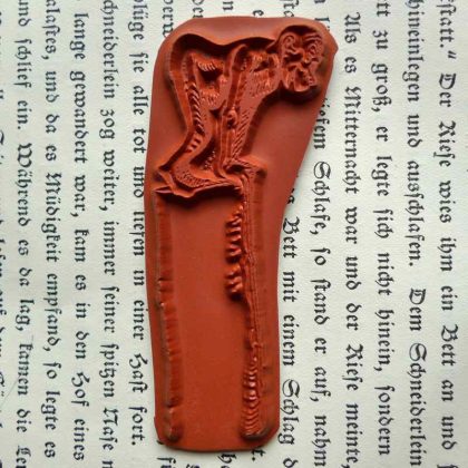 Motivstempel Affe auf Pfahl - unmontiertes Stempelgummi (131015) – Bild 2