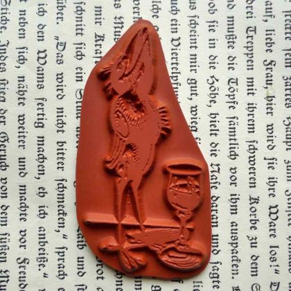 Rabenstempel Huckebein schluckt - unmontiertes Stempelgummi (131018) – Bild 2