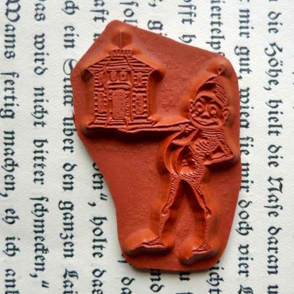 Motivstempel Brownie mit Häuschen - unmontiertes Stempelgummi oder auf Haftschaum (131103) – Bild 2
