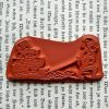 Winterstempel Brownie mit Schlitten - unmontiertes Stempelgummi oder auf Haftschaum (131106) – Bild 2