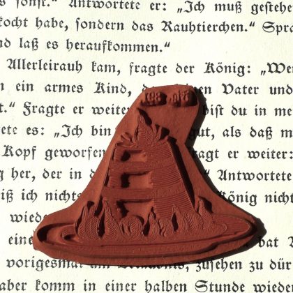 Stempel Nachtisch / Teller mit Cremespeise / Pudding / Gummistempel unmontiert  (140109) – Bild 2