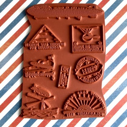 Mail art rubber stamp set Zeppelin air mail (180105) - Image 2