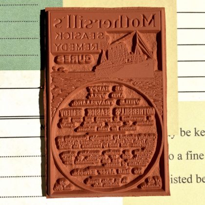 Travel rubber stamp vintage seasick remedy advert (180113) - Image 2