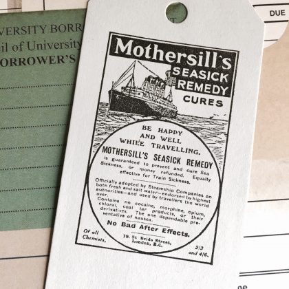 Travel rubber stamp vintage seasick remedy advert (180113) - Image 3