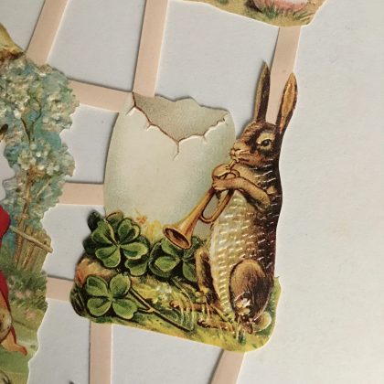 Easter paper scraps german vintage style bunny automobile (170016) - Image 3