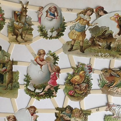 Easter paper scraps german vintage style Bunnies (170015) - Image 2