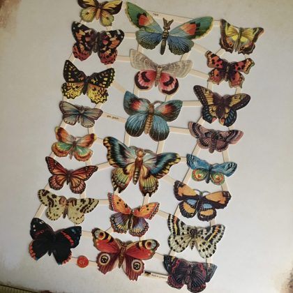 German vintage paper scraps butterflies MAKIstamps