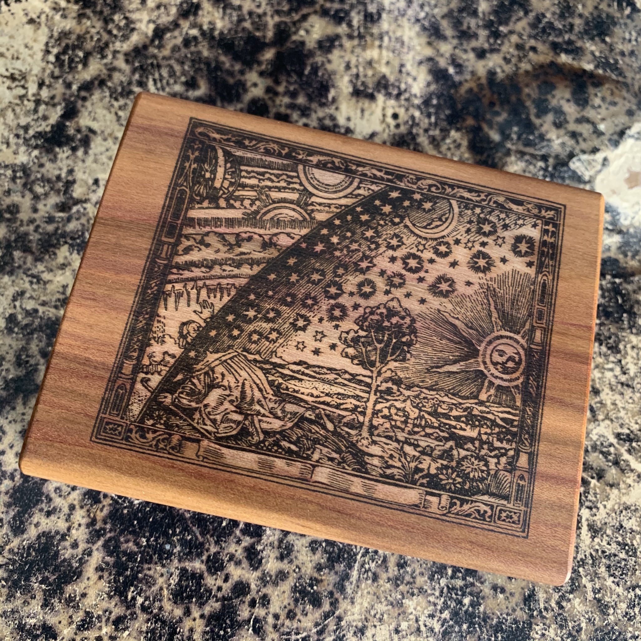 MAKIblock stamping block Plum wood and acrylic layer size 80x100mm to use with EZ mounted rubber