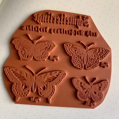 Rubber stamp set butterflies and text (200307) - Image 3