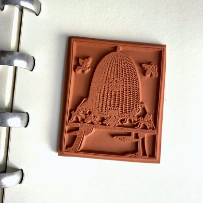 Medieval bee hive rubber stamp (200308) - Image 2