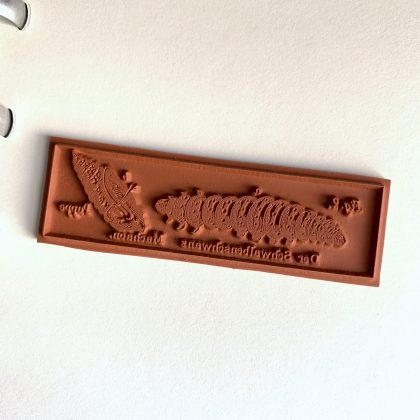 Rubber stamp Swallowtail caterpillar and chrysalis (200310) - Image 2