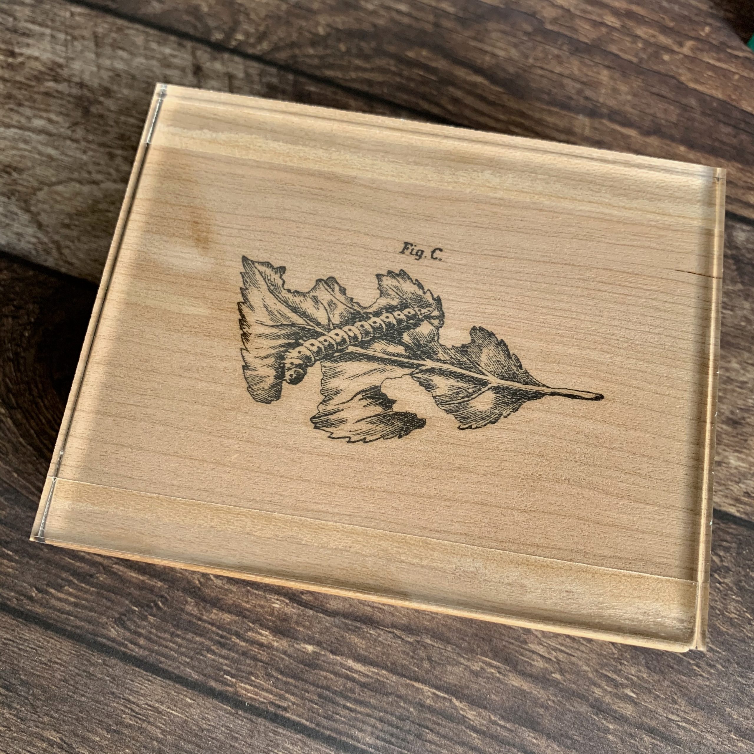 MAKIblock stamping block Black Cherry wood and acrylic layer size 80x100mm to use with EZ