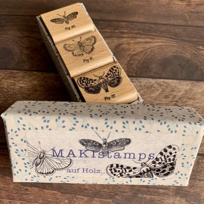 Geschenk Set 3 kleine Stempel in Schachtel - holzmontiert (300101-3)