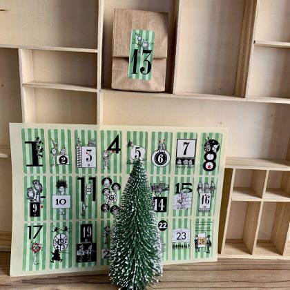 DIN A 4 Sticker Bogen Brownies Adventskalender-Zahlen (000004) – Bild 3