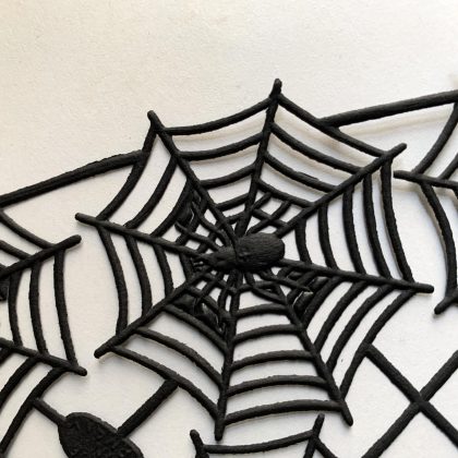 Dresdner Pappen - Ornament Stanzbilder Halloween Spinnweben (170040) – Bild 2