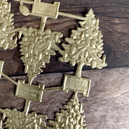Dresdner Pappen - Ornament Stanzbilder Tannenbäume gold (170043) – Bild 2