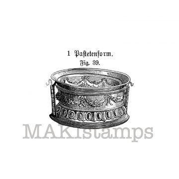 unmontiertes Stempelgummi / Küche Stempel / Alte Pastetenform  (140104)
