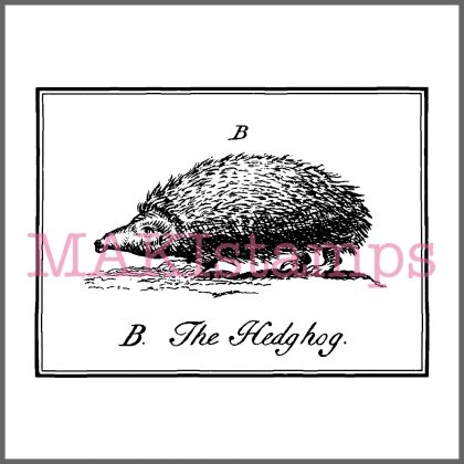 rubber stamp vintage hedgehog